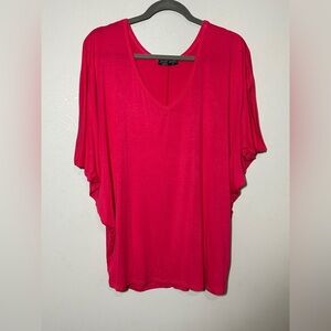 Shop Basic Pink V-Neck Top with Dolman Sleeves Size Medium Barbie Core